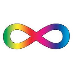[Image description] A rainbow hued infinity symbol. 